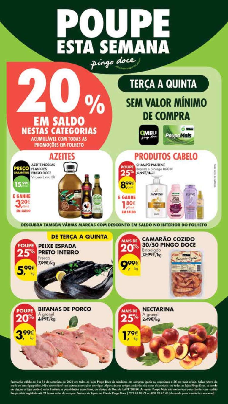 Folheto Pingo Doce Madeira – Antevisão Promoções 8 a 14 de setembro