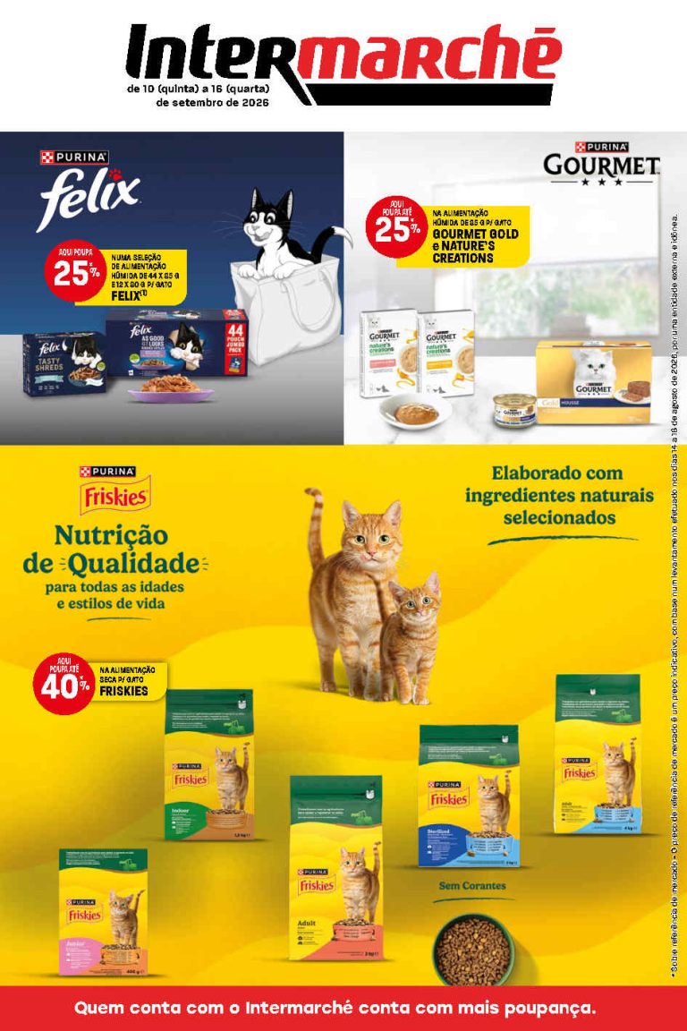 Folheto Intermarché Purina – Antevisão Promoções 10 a 16 setembro