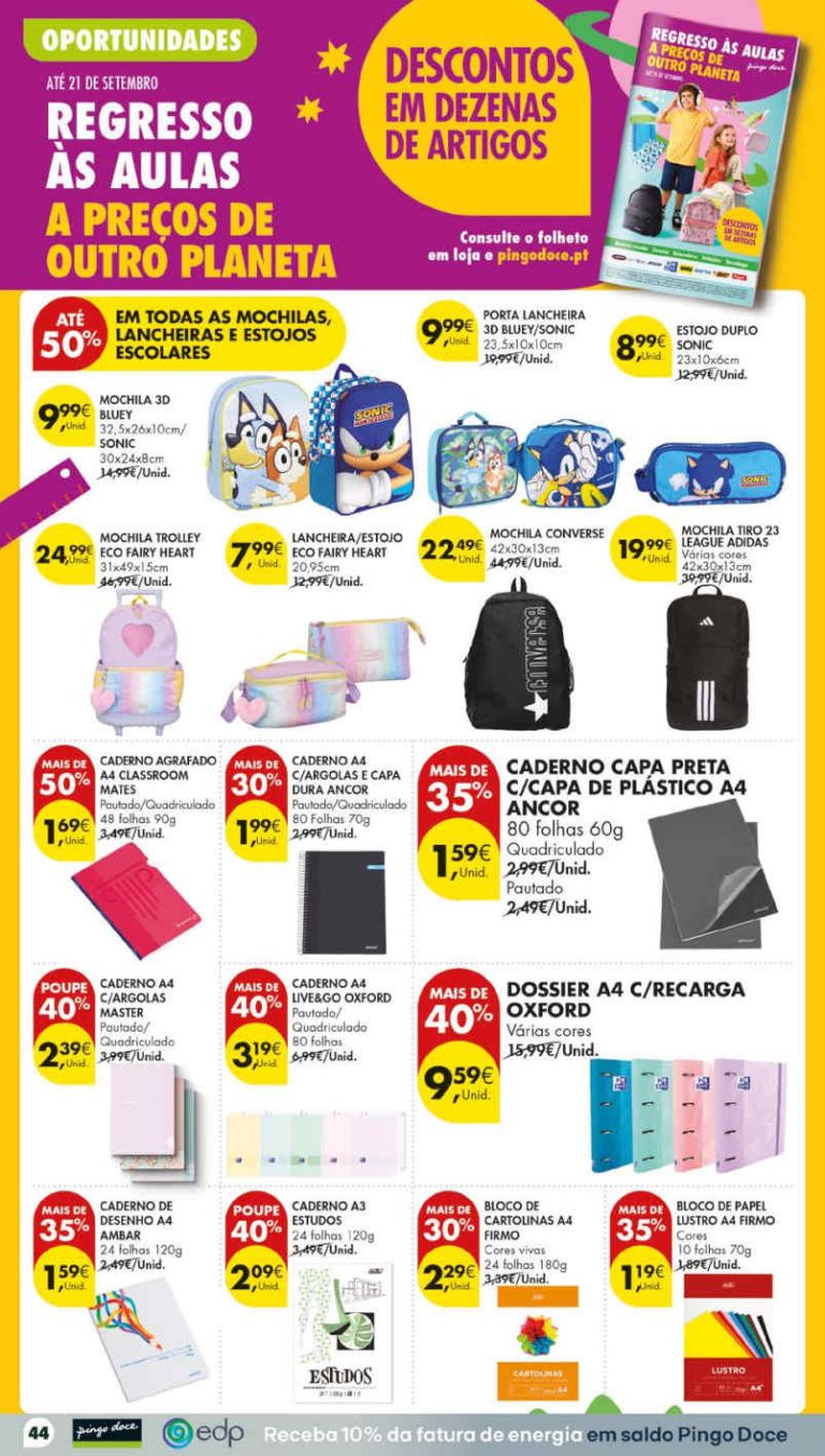 Pingo Doce Destaques – Antevisão Promoções Bazar até 21 de setembro