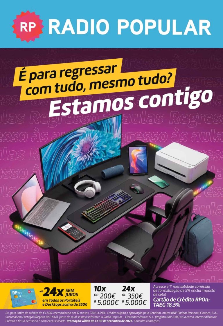 Folheto Rádio Popular Regresso às Aulas – Antevisão Promoções 1 a 30 de setembro