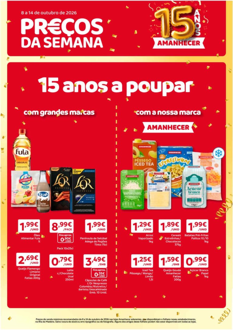 Folheto Amanhecer Madeira – Antevisão Promoções de 8 a 14 outubro