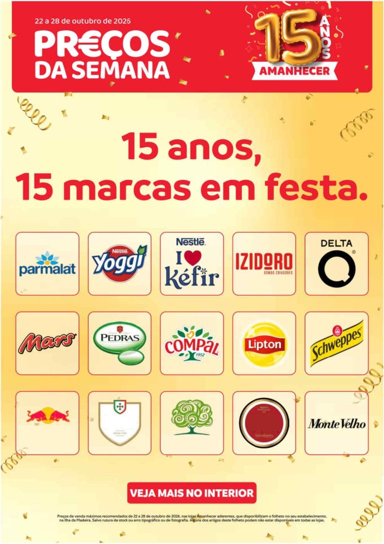 Folheto Amanhecer Madeira – Antevisão Promoções 22 a 28 de outubro