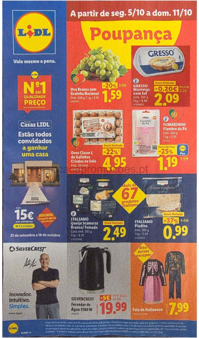 Folheto Lidl – Antevisão Promoções a partir de 5 outubro