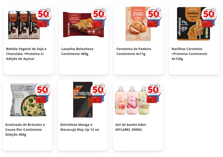 Continente Caça Produtos – Os novos 50% desconto em cartão até 19 de outubro
