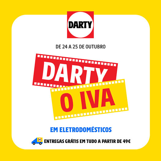 Antevisão Darty – Promoção 0% IVA de 24 a 25 outubro