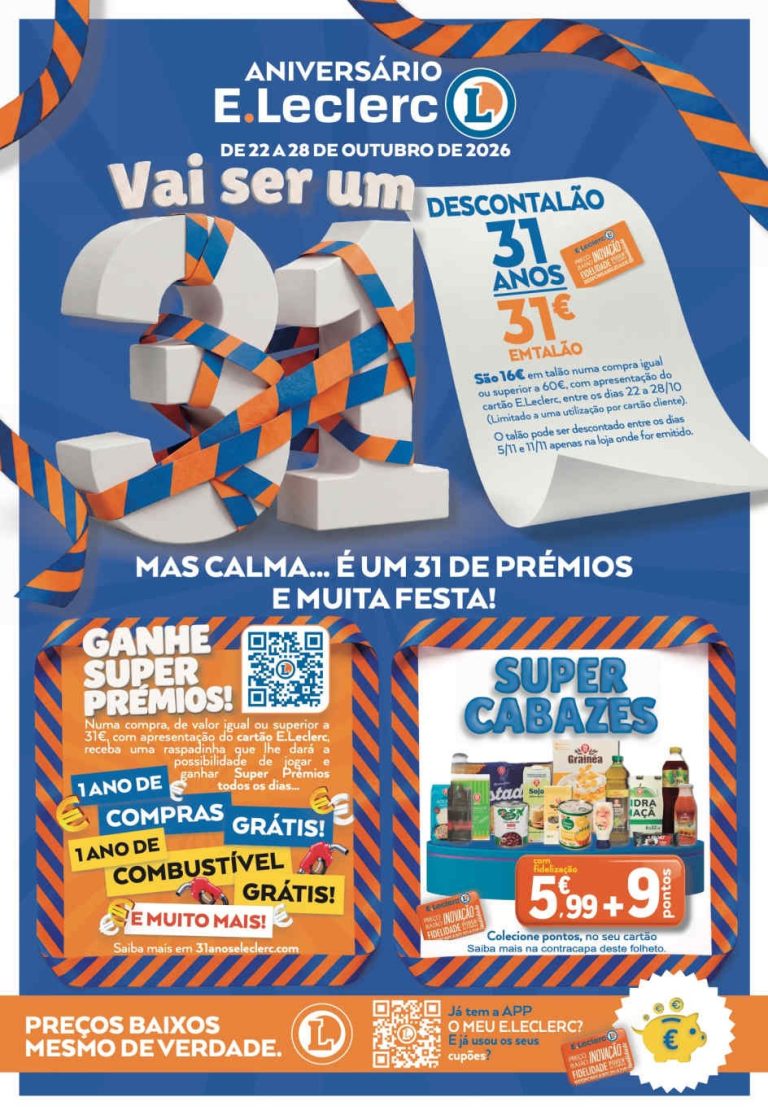 Folheto E Leclerc – Antevisão Promoções 22 a 28 de outubro