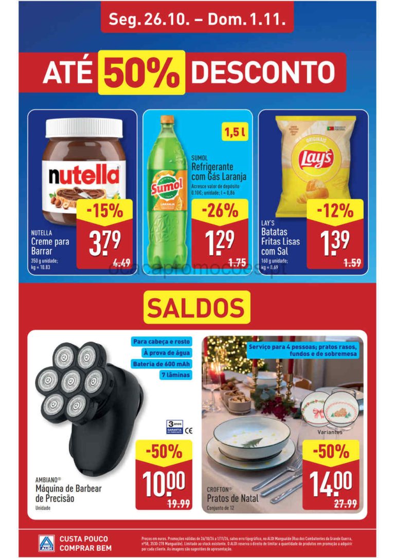 Folheto Aldi Aberturas – Antevisão Promoções de 26 outubro a 1 novembro