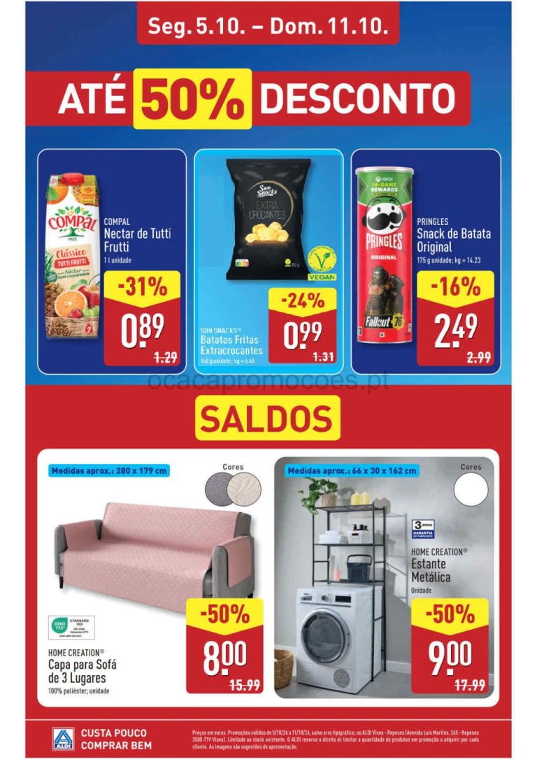 Folheto Aldi Aberturas – Antevisão Promoções Viseu de 5 a 11 outubro