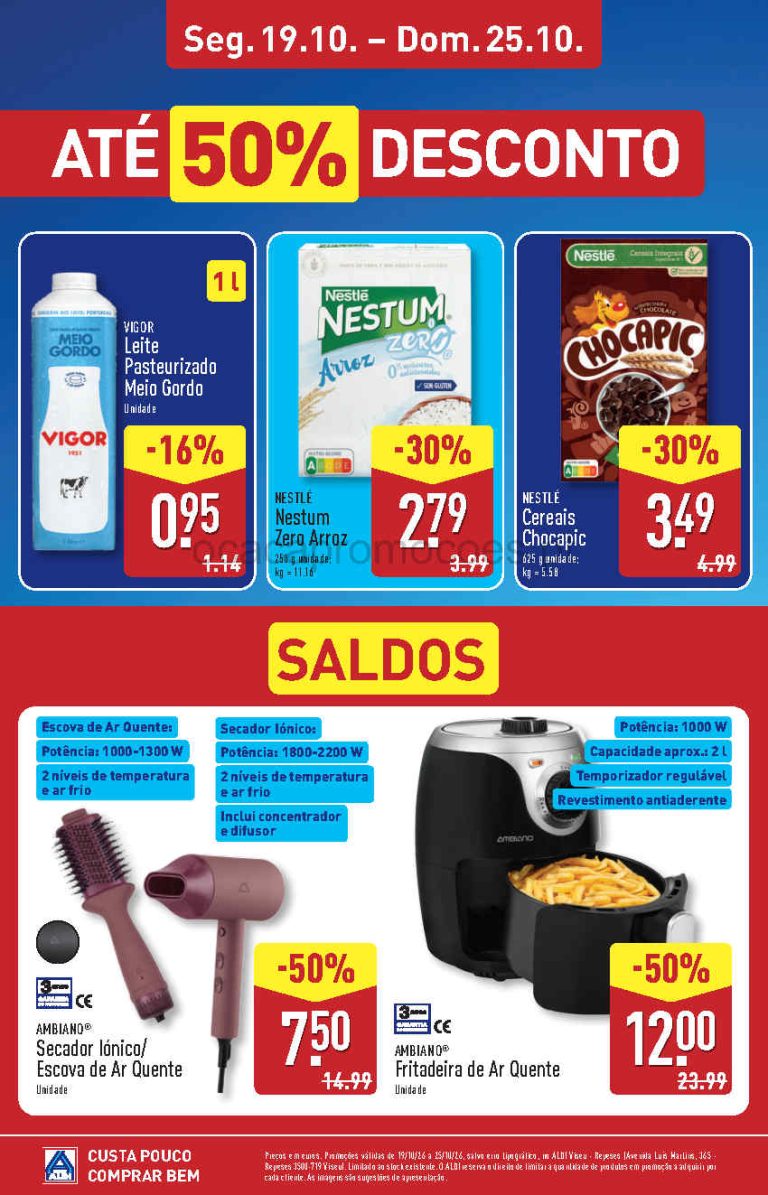 Folheto Aldi Aberturas – Antevisão Promoções Viseu de 19 a 25 outubro