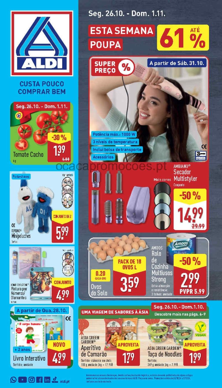 Folheto Aldi – Antevisão Promoções de 26 outubro a 1 novembro