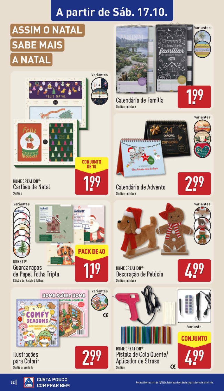 Folheto Aldi Natal Bazar – Antevisão Promoções 17 a 18 de outubro