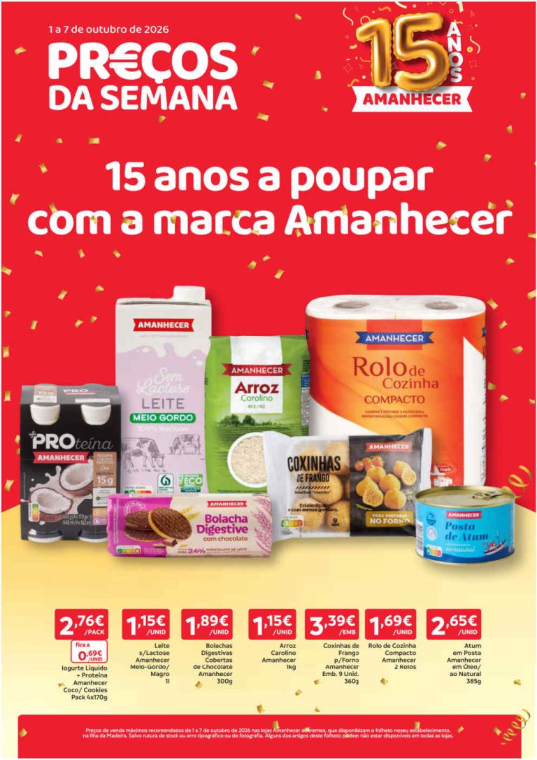 Folheto Amanhecer Madeira – Antevisão Promoções 1 a 7 de outubro