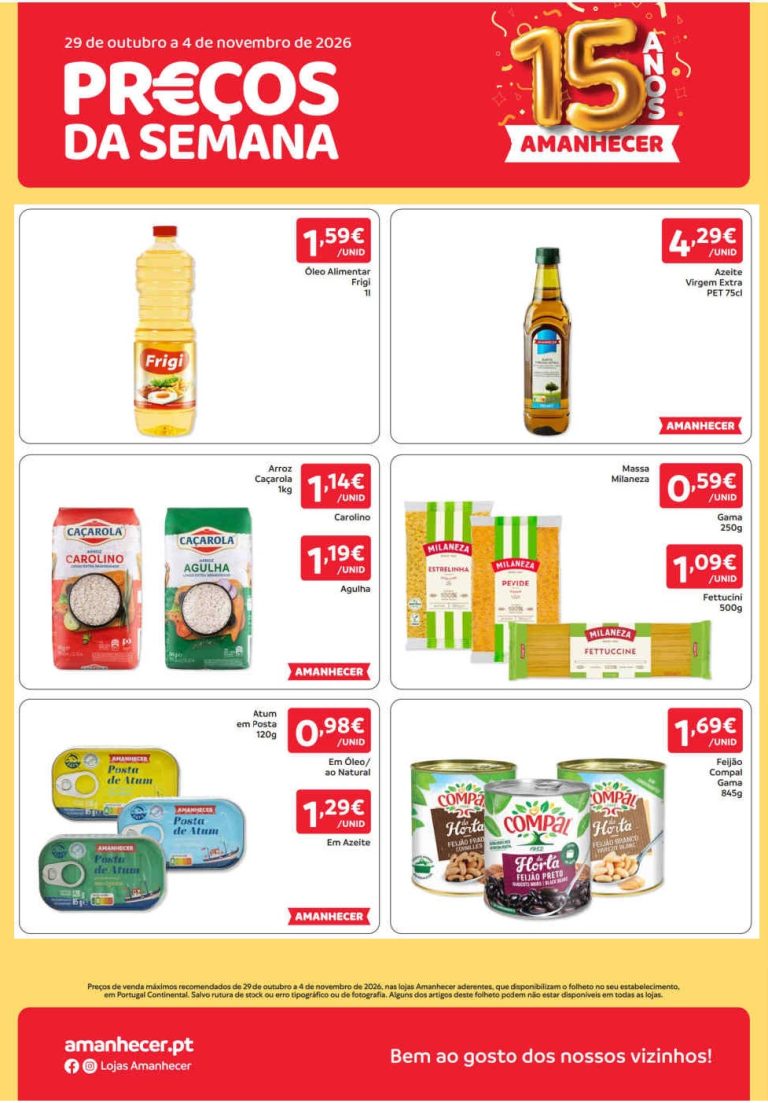 Folheto Amanhecer – Antevisão Promoções de 29 outubro a 4 novembro