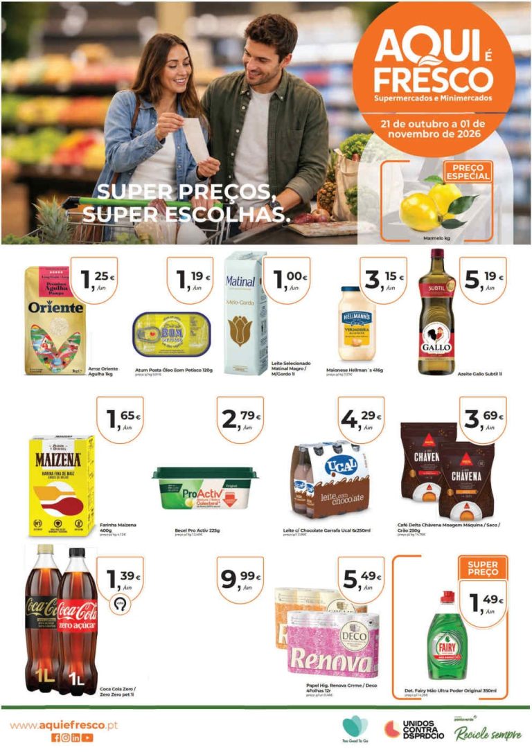 Folheto Aqui é Fresco – Antevisão Promoções 21 outubro a 1 novembro
