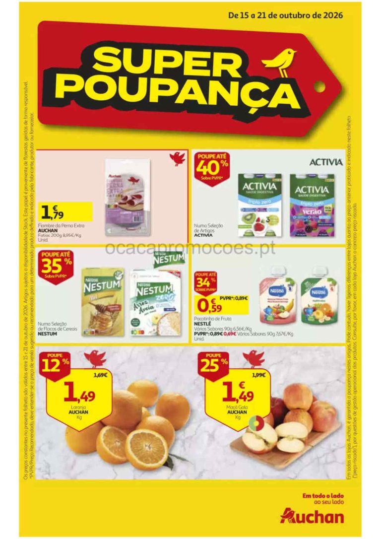 Folheto Auchan – Antevisão Promoções de 15 a 21 outubro