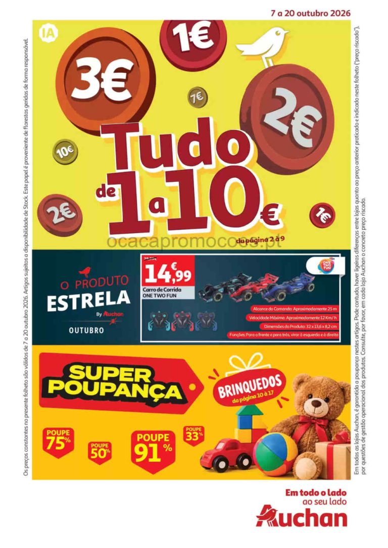 Folheto Auchan – Antevisão Promoções 7 a 20 de outubro