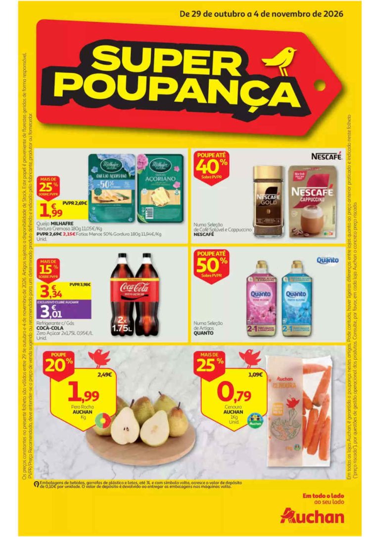 Folheto Auchan – Antevisão Promoções de 29 outubro a 4 novembro