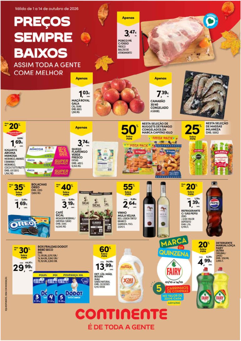 Folheto Continente Açores – Antevisão Promoções 1 a 14 de setembro