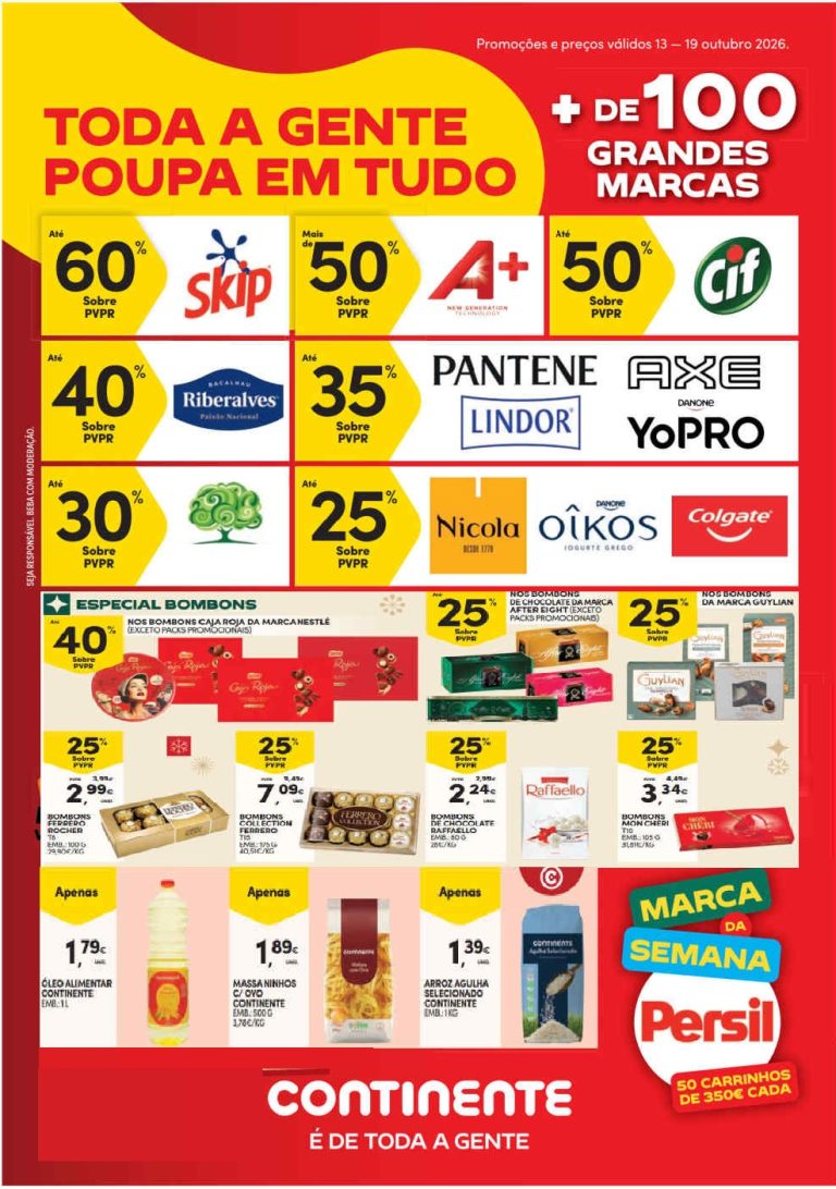 Folheto Continente Modelo – Antevisão Promoções 13 a 19 de outubro