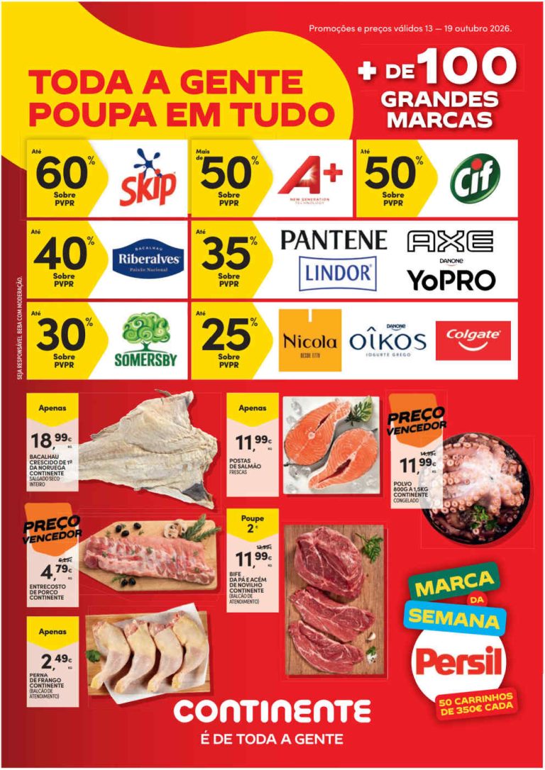 Folheto Continente – Antevisão Promoções 13 a 19 de outubro