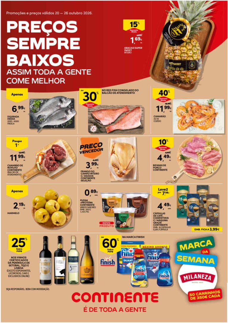 Folheto Continente – Antevisão Promoções 20 a 26 de outubro