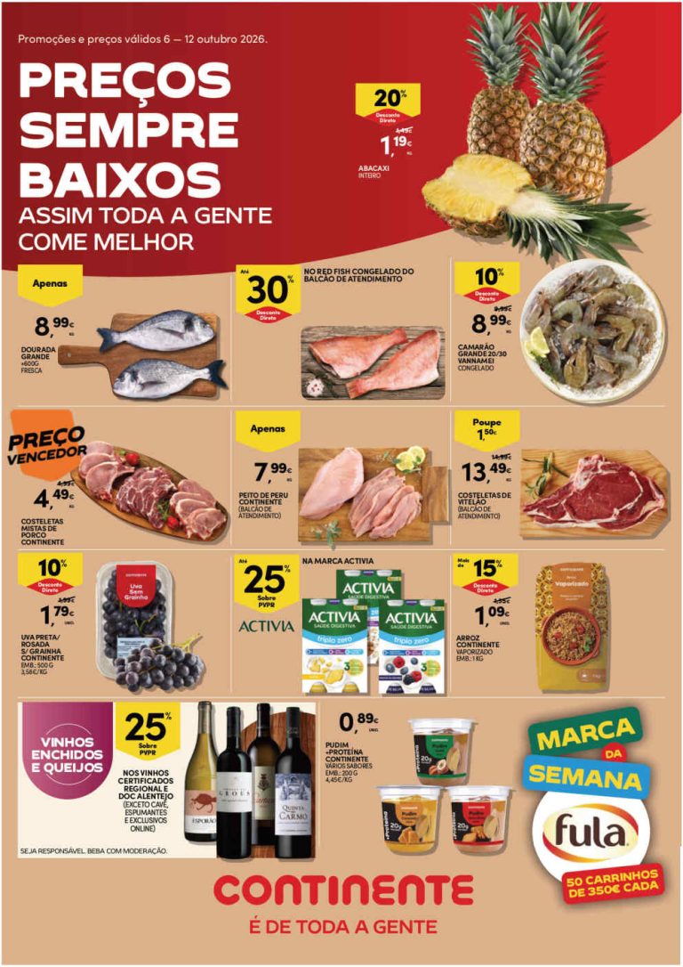 Folheto Continente – Antevisão Promoções 6 a 12 de outubro