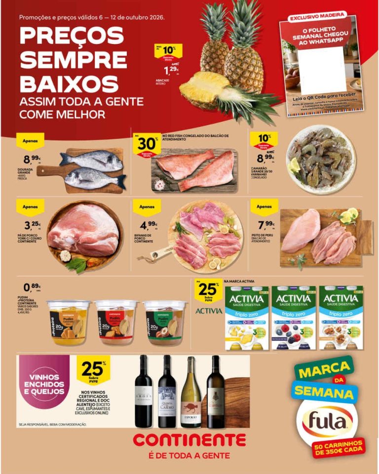 Folheto Continente Madeira – Antevisão Promoções 6 a 12 de outubro