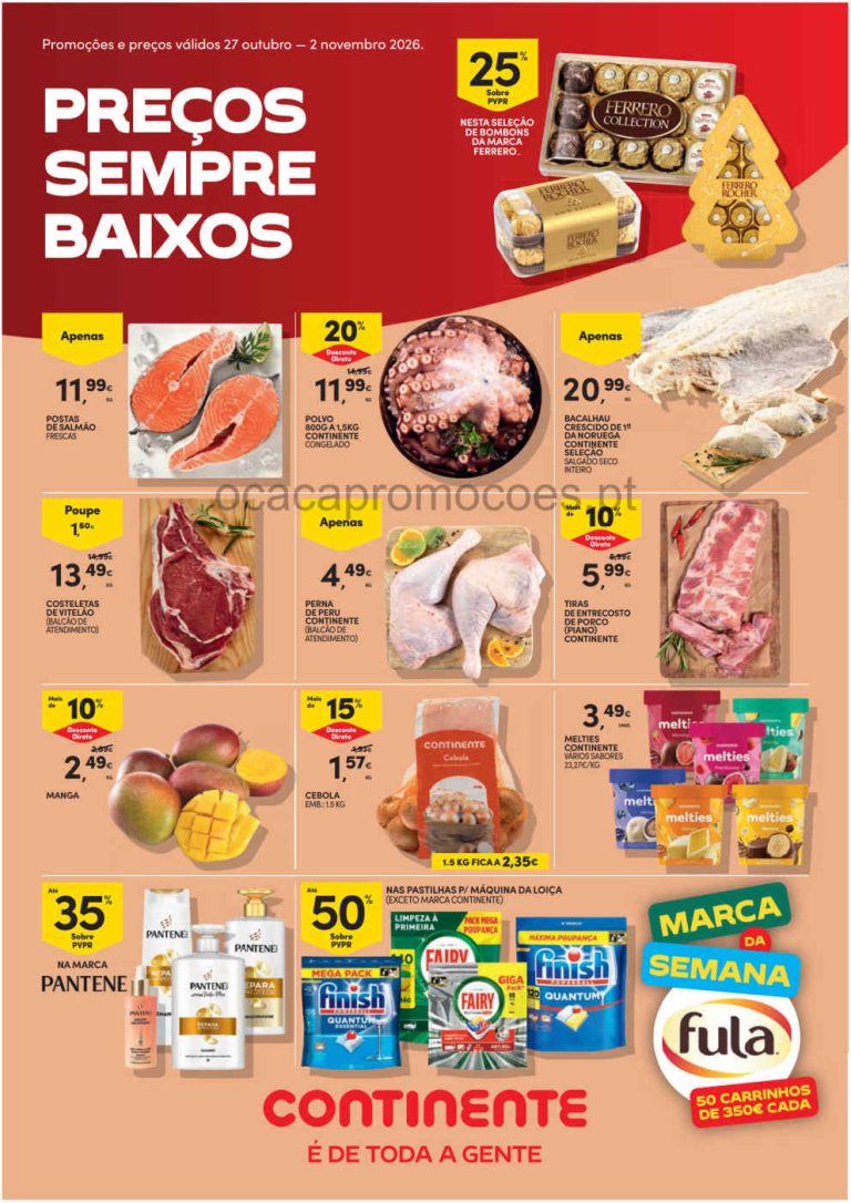 Folheto Continente – Antevisão Promoções de 27 outubro a 2 novembro