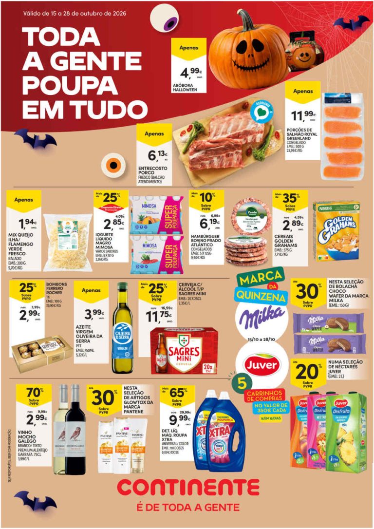 Folheto Continente Açores – Antevisão Promoções 15 a 28 de outubro