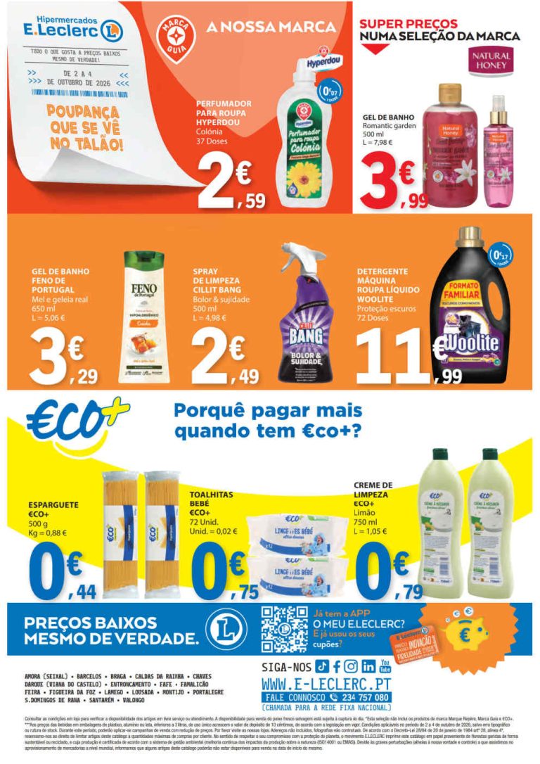 Folheto E Leclerc Fim de Semana – Antevisão Promoções 2 a 4 de outubro