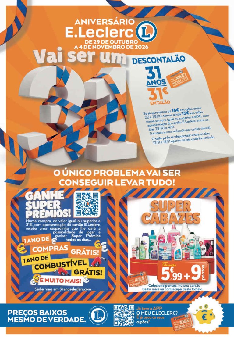 Folheto E Leclerc – Antevisão Promoções 29 outubro a 4 novembro