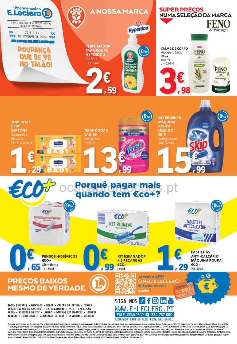 Folheto E Leclerc Fim de Semana – Antevisão Promoções 9 a 11 de outubro
