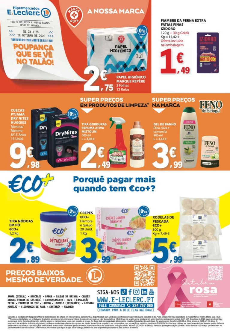 Folheto E Leclerc Fim de Semana – Antevisão Promoções 23 a 25 de outubro