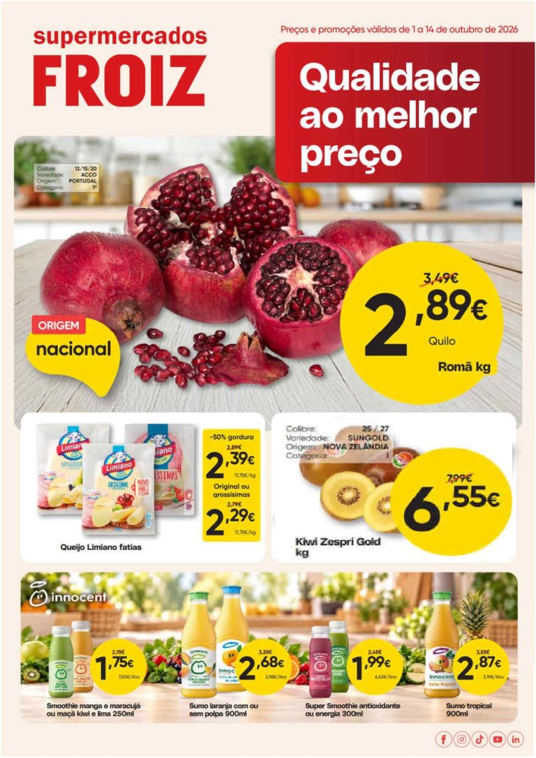 Folheto Supermercados Froiz – Antevisão Promoções 1 a 14 de outubro
