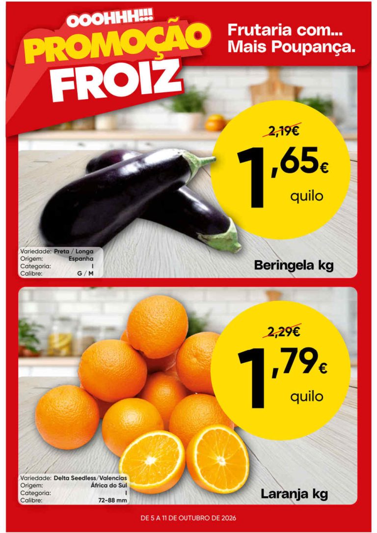 Folheto Supermercados Froiz – Antevisão Promoções 5 a 11 de outubro