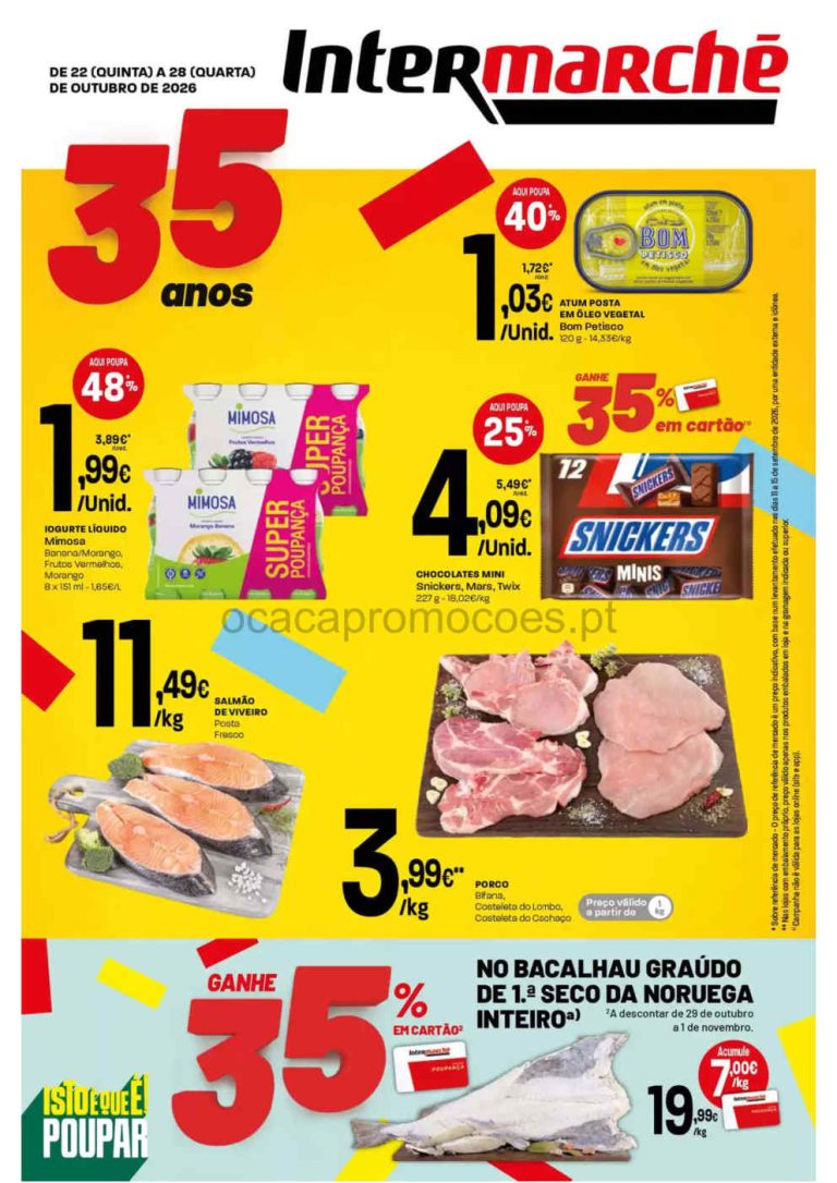 Folheto Intermarché – Antevisão Promoções 22 a 28 de outubro
