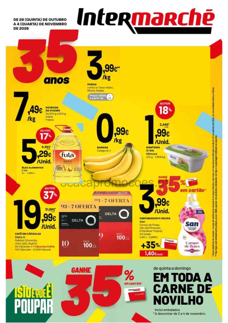 Folheto Intermarché – Antevisão Promoções de 29 outubro a 4 novembro