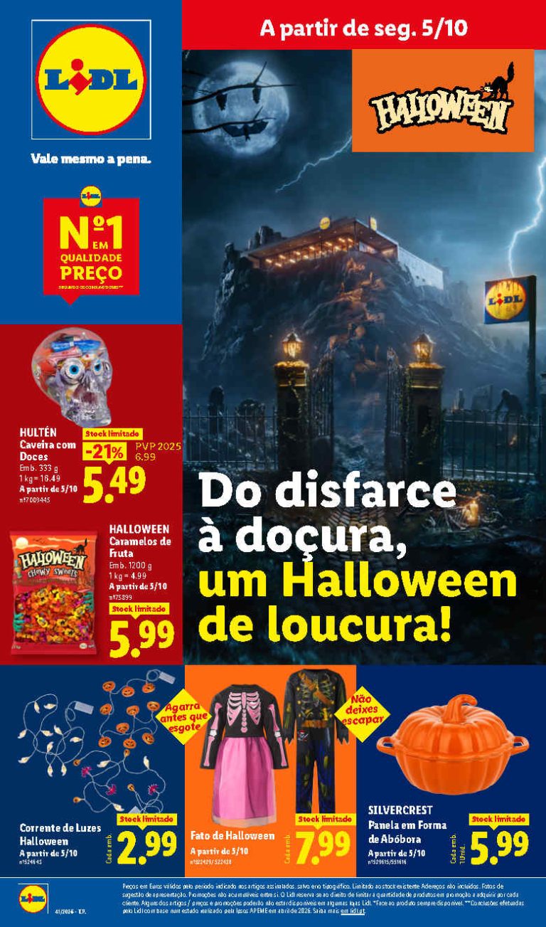 Folheto Lidl Especial Halloween – Antevisão Promoções 5 a 11 de outubro
