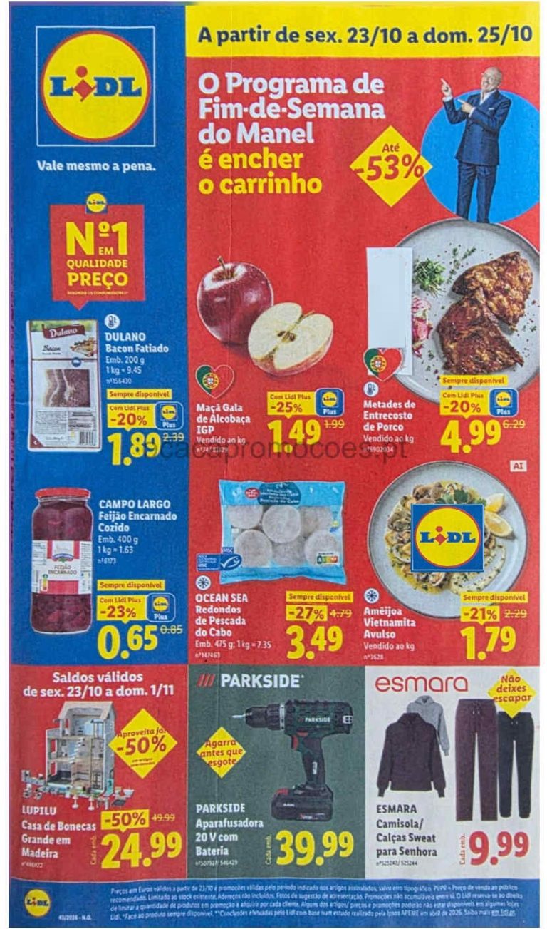 Folheto Lidl – Antevisão Promoções a partir de 23 outubro