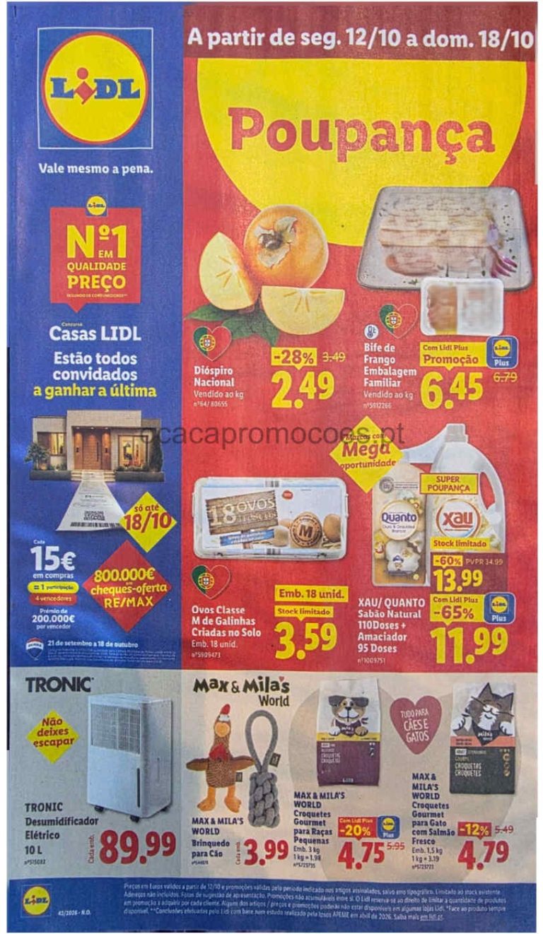 Folheto Lidl – Antevisão Promoções 12 a 18 de outubro