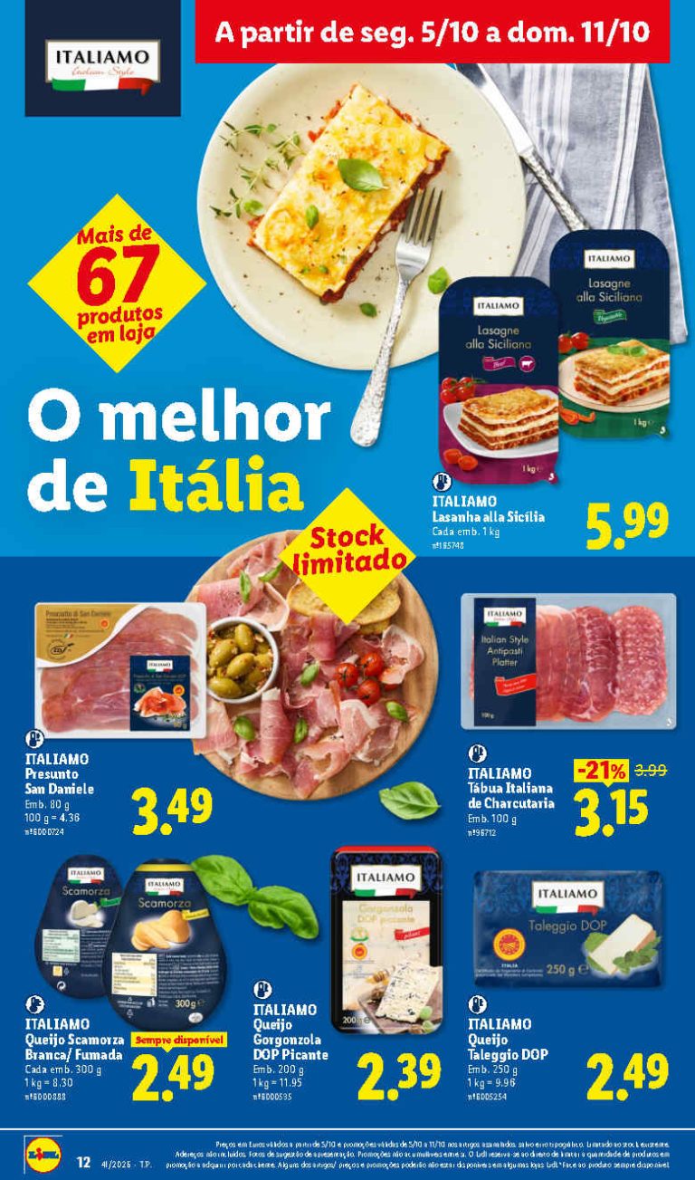 Folheto Lidl Sabores de Itália – Antevisão Promoções 5 a 11 de outubro