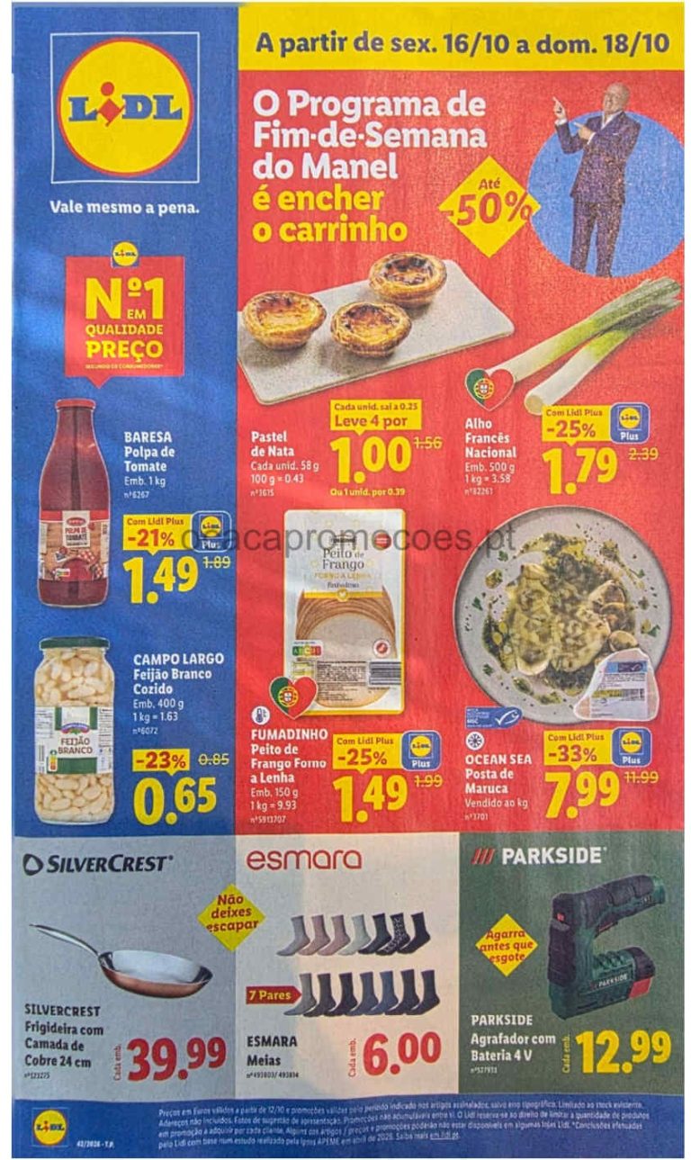 Folheto Lidl – Antevisão Promoções 16 a 18 de outubro