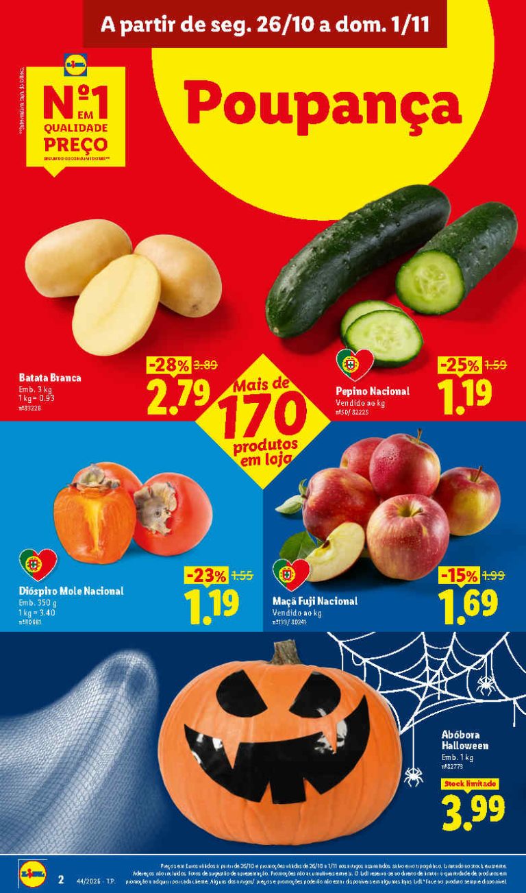 Folheto Lidl Frescos – Antevisão Promoções de 26 outubro a 1 novembro