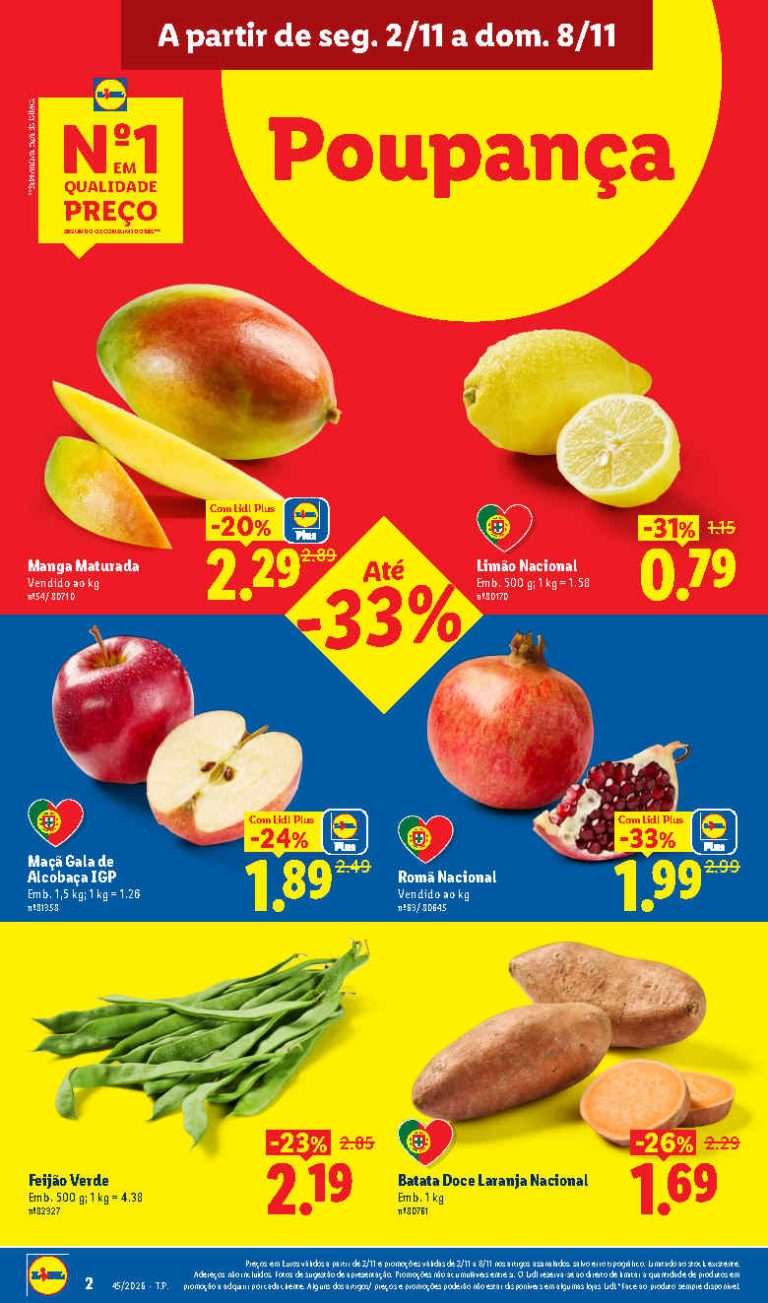 Folheto Lidl Frescos – Antevisão Promoções 2 a 8 de novembro