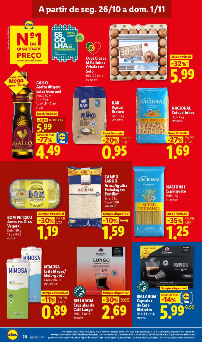 Folheto Lidl Mercearia – Antevisão Promoções 26 outubro a 1 novembro