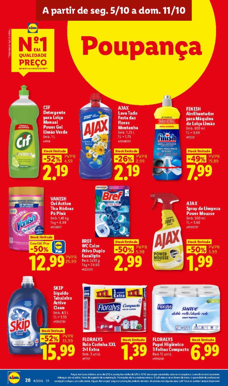 Folheto Lidl Limpeza e Beleza – Antevisão Promoções 5 a 11 de outubro