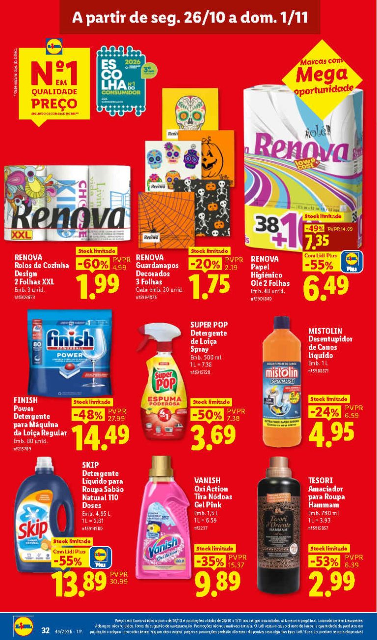 Folheto Lidl Limpeza e Beleza – Antevisão Promoções 26 outubro a 1 novembro