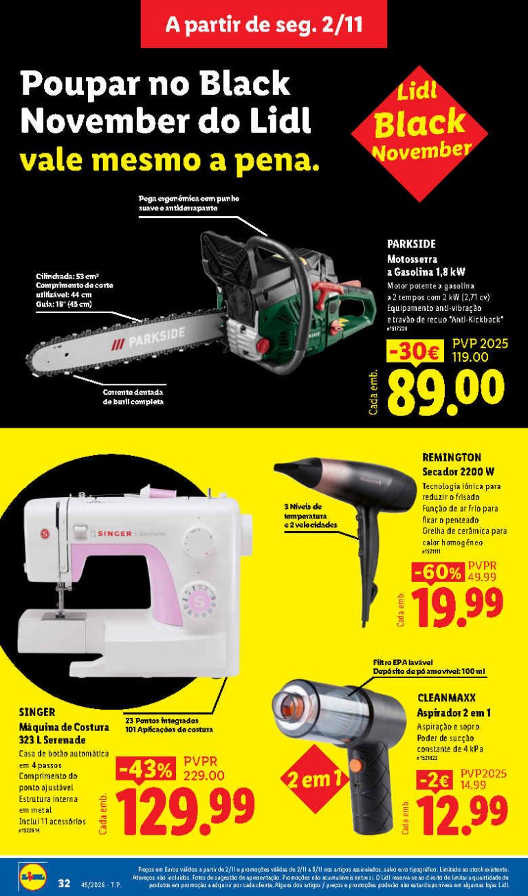 Folheto Lidl Black Friday – Antevisão Promoções Bazar 2 a 8 de novembro