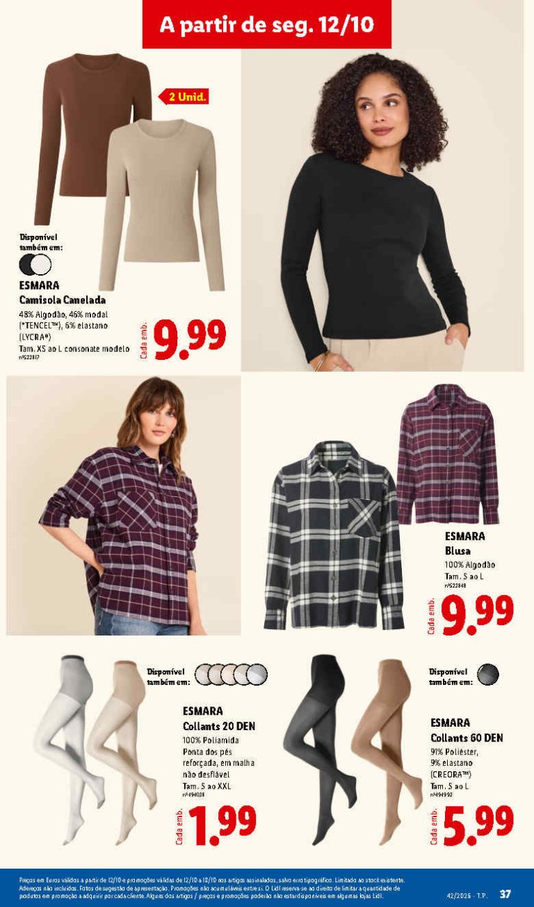 Folheto Lidl Esmara – Antevisão Promoções 12 a 22 de outubro