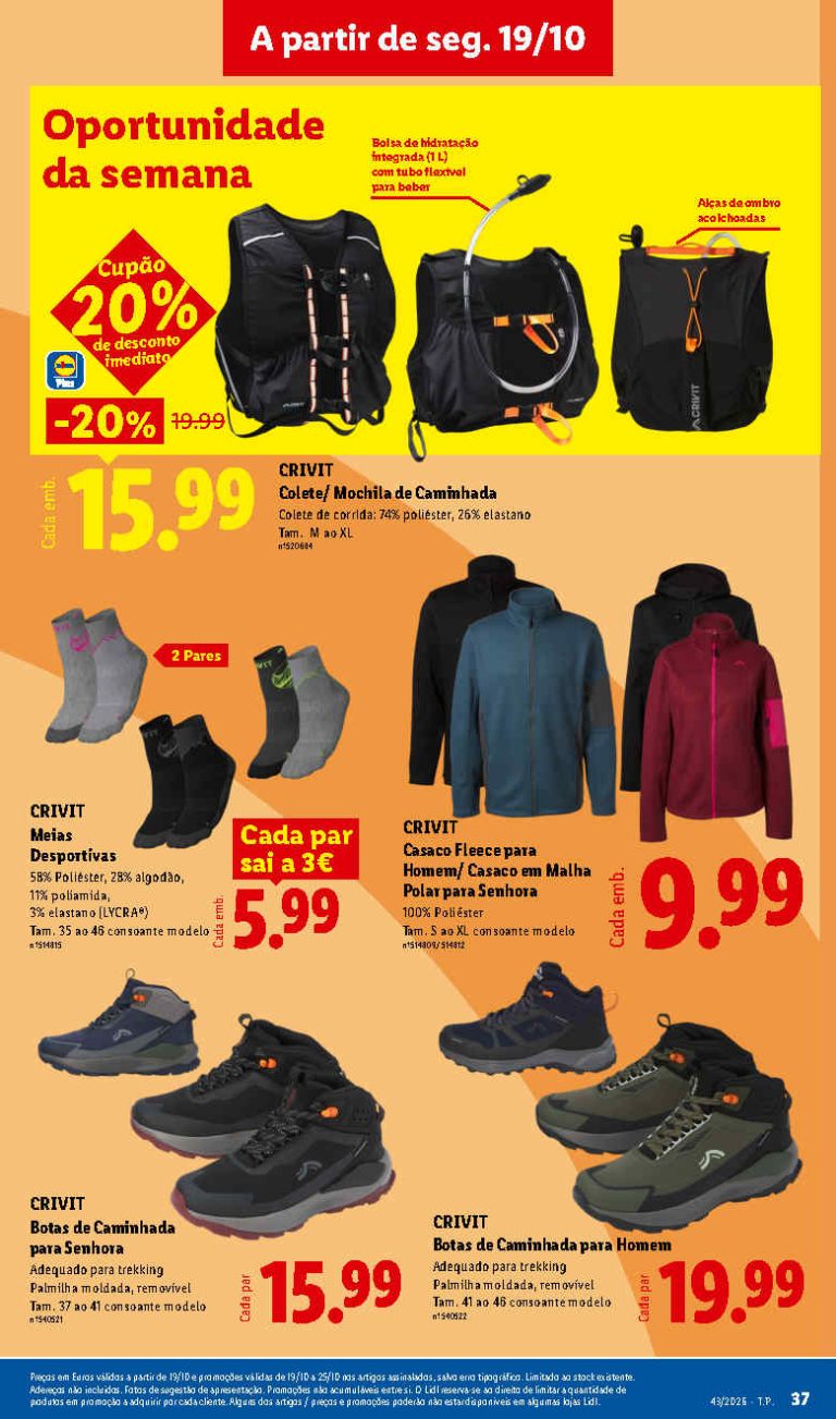 Folheto Lidl CRIVIT – Antevisão Bazar Promoções 19 a 29 de outubro